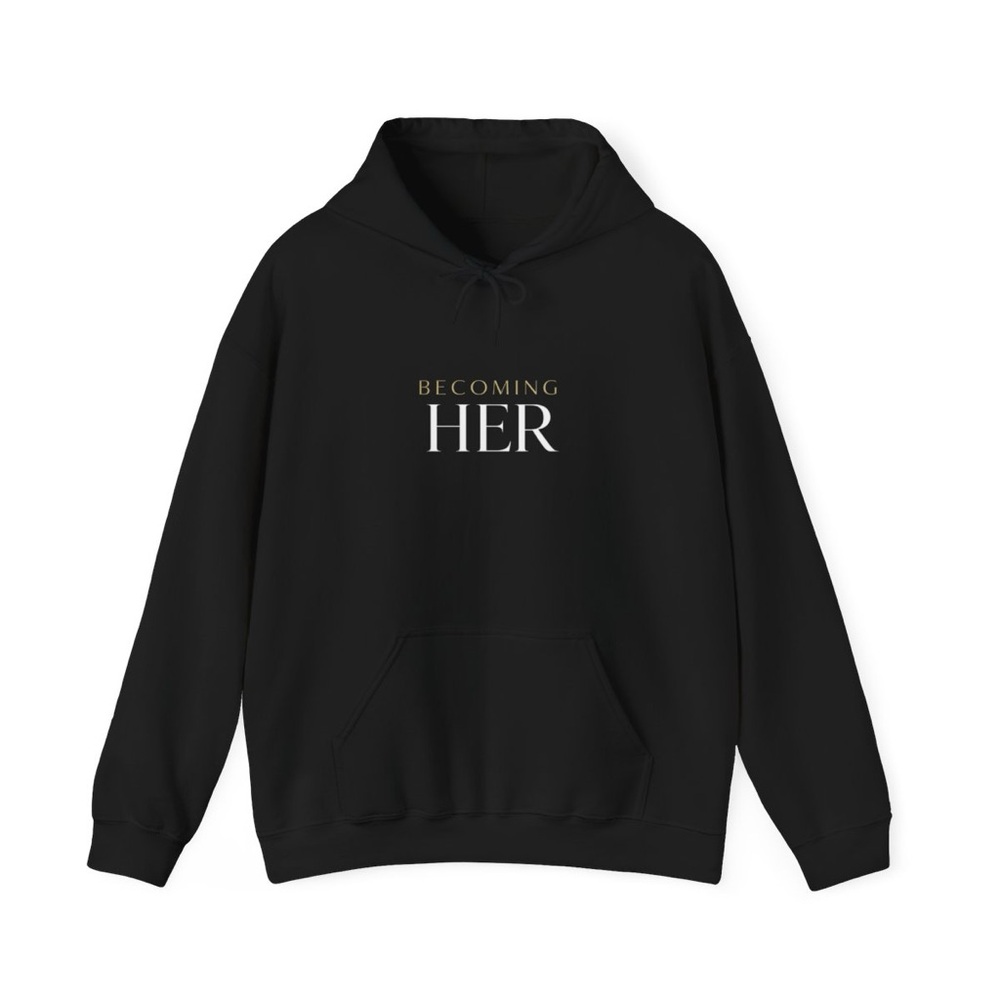 Becoming Her™ Luxury Hoodie – Black & White | Confidence Collection